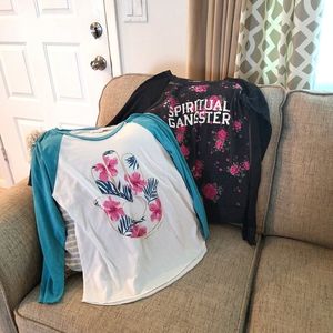 Spiritual Gangster baseball "t" and pullover Medium